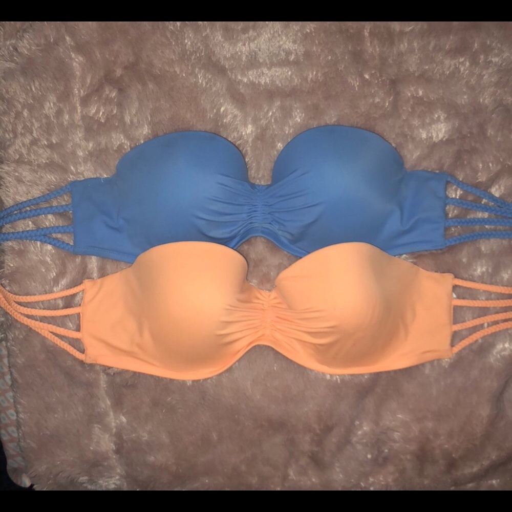Victoria Secret 36 D strapless bathing suit tops